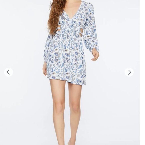 Floral Print Cutout Forever 21 Dress XS NWT - Picture 5 of 5